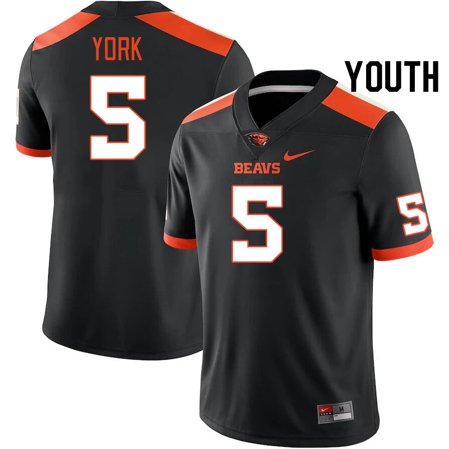 Youth #5 Amarion York Oregon State Beavers College Football Jerseys Stitched-Black